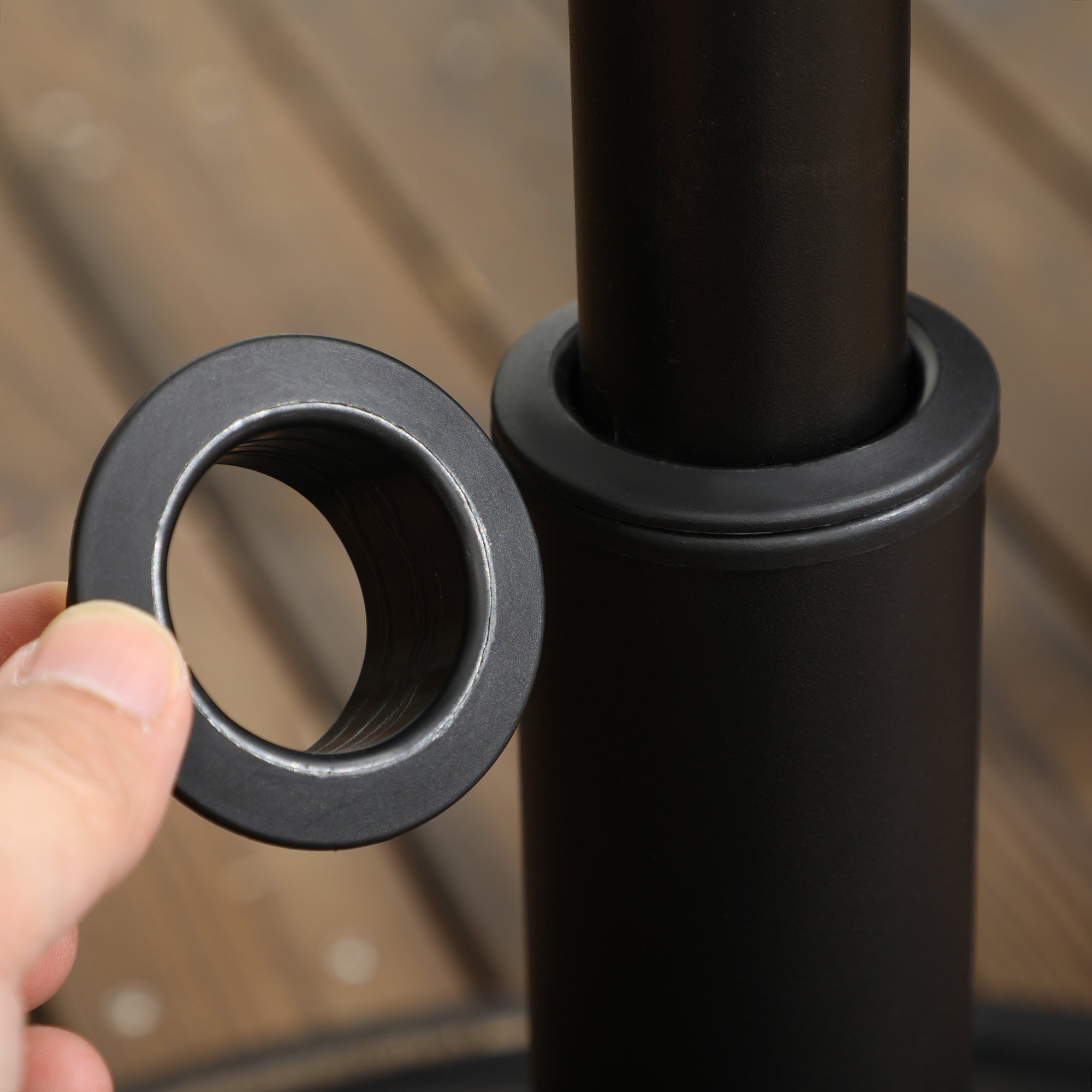 Outsunny 40lb Patio Umbrella Base: Heavy Duty 21" Round Resin Stand for Outdoor Use, Bronze