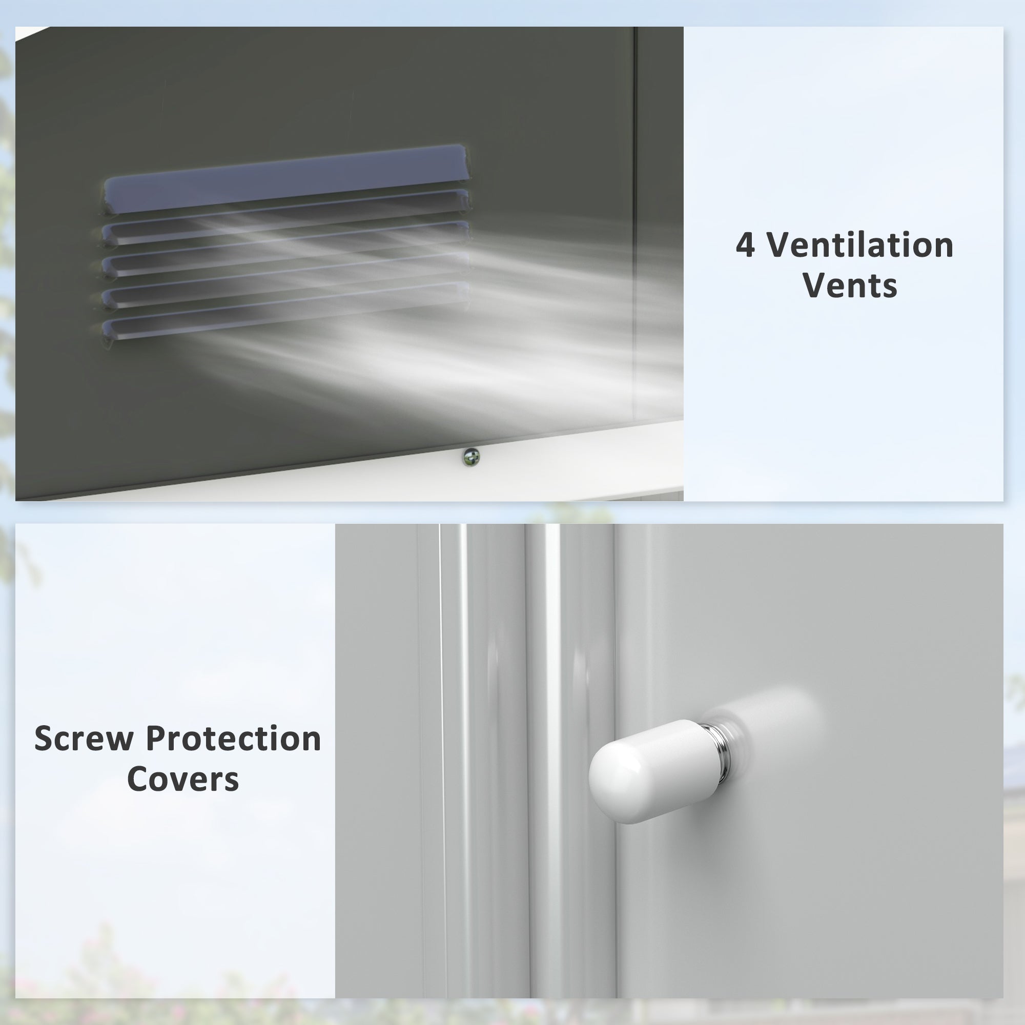 Outsunny Compact 6.5x3.5ft Metal Garden Shed Outdoor Tool Storage, Double Sliding Doors, Ventilation, in Dark Grey