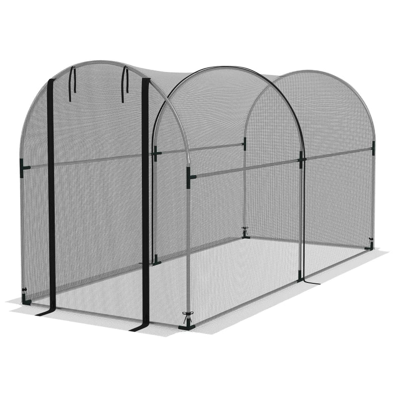 9.8' x 3.9' Crop Cage with Zipper Roll-Up Door, Mesh Plant Protection Tent from Animals with Galvanised Steel Frame
