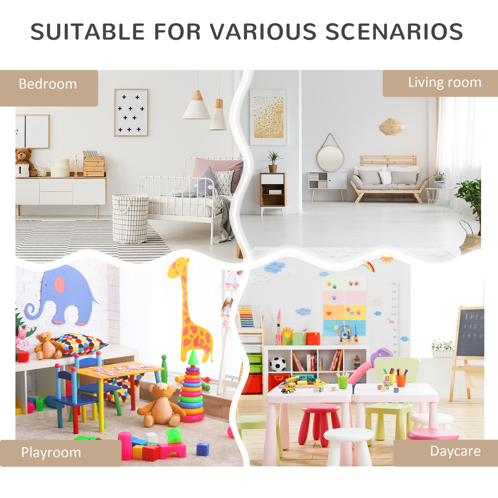 HOMCOM Kids Bookcase Multi Shelf Rack Organizer Storage Drawer Reading Nook Classroom Bedroom Playroom Brown