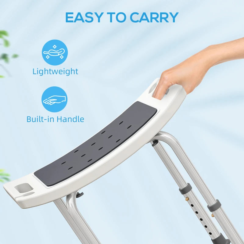 Height Adjustable Shower Chair Padded Bath Seat for Senior,