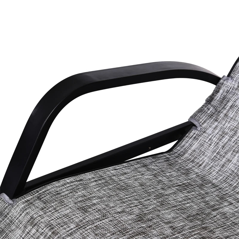 Patio Rocking Lounge Chair Adjustable Texteline Zero Gravity Rocker Outdoor Recliner Seat w/ Pillow, Footrest