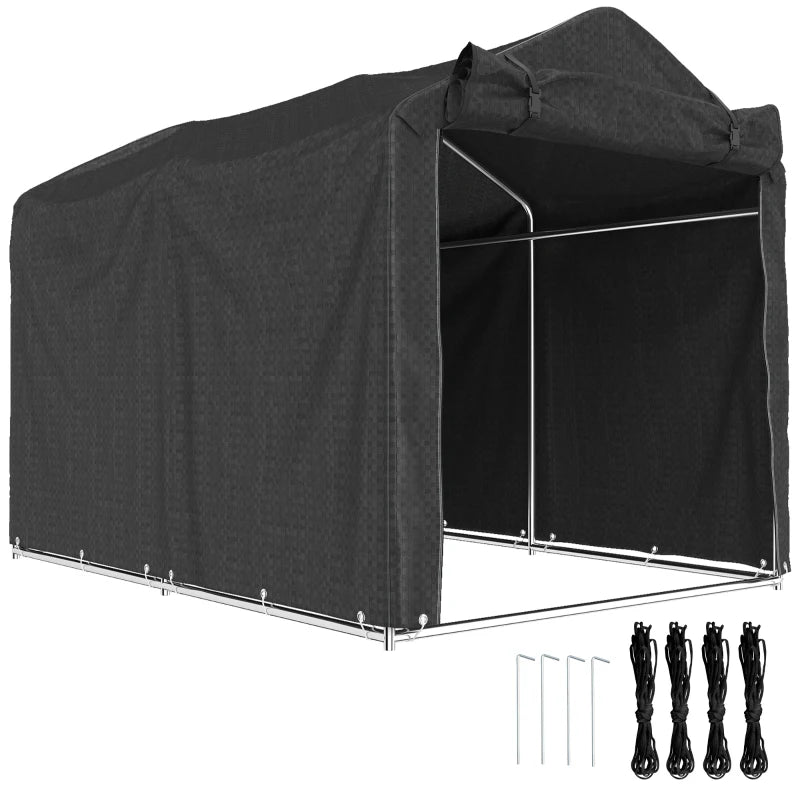 Outdoor Storage Shed, UV Resistant Bike Tent with Roll-up Zipper Door, Portable Shed for Bike, Motorcycle, Black