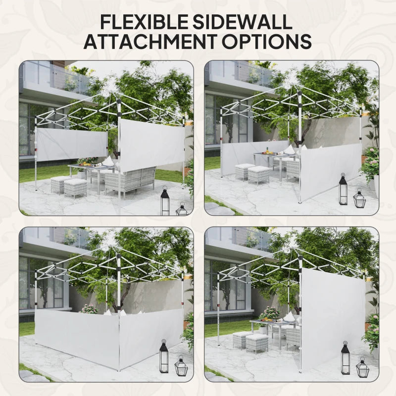 Canopy Sidewalls for 10' x 10' or 10' x 20' Pop up Canopy, 2 PCS Canopy Half Walls Only, White