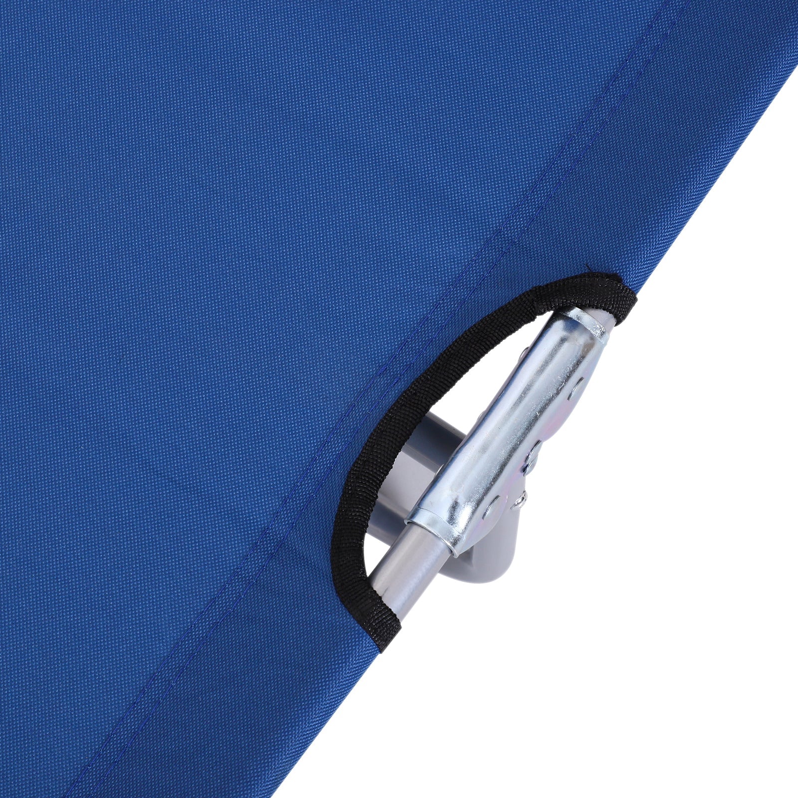 Outsunny Garden Chaise Lounge Adjustable Outdoor Camping Beach Bed with Sun Shade Portable Comfort Blue