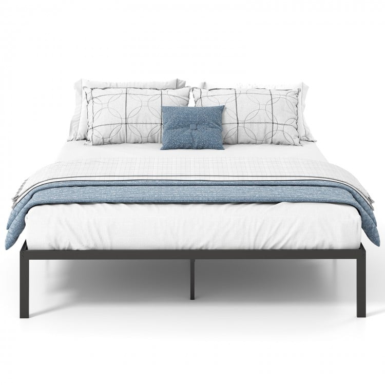 Full/Queen/King Size Metal Bed Frame Heavy Duty Support Slats Mattress Foundation-Queen Size