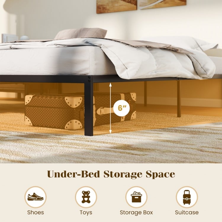 Full/Queen/King Size Metal Bed Frame Heavy Duty Support Slats Mattress Foundation-Queen Size
