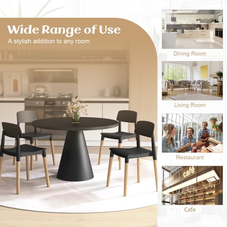 Modern Dining Side Chairs Set of 4 with Ergonomic Backrest for Dining Room-Black