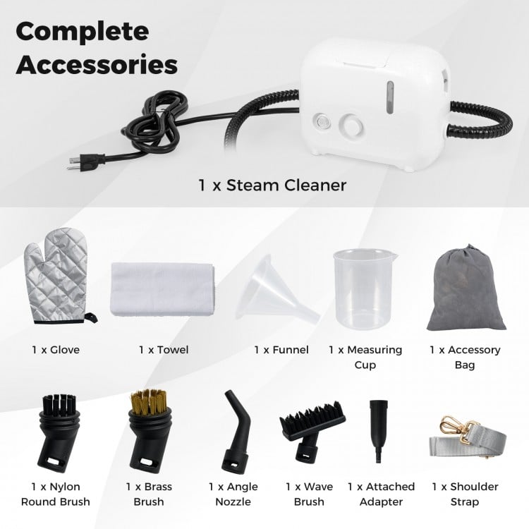 1500W Portable Steam Cleaner with 34 oz Water Tank