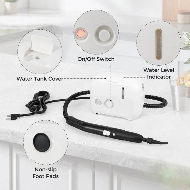 1500W Portable Steam Cleaner with 34 oz Water Tank