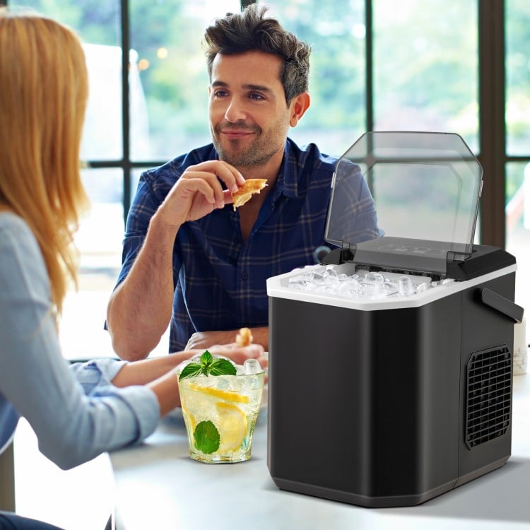 Ice Maker Countertop with Self-Cleaning for Home Kitchen Office Party