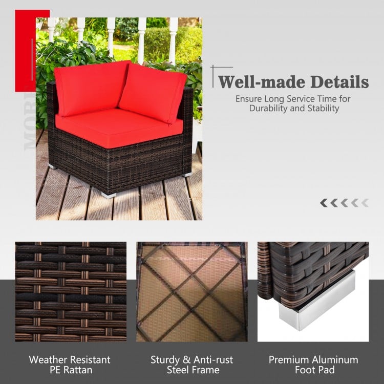 7 Pieces Patio Furniture Set with 28 Inches 50000 BTU Propane Gas Fire Pit Table