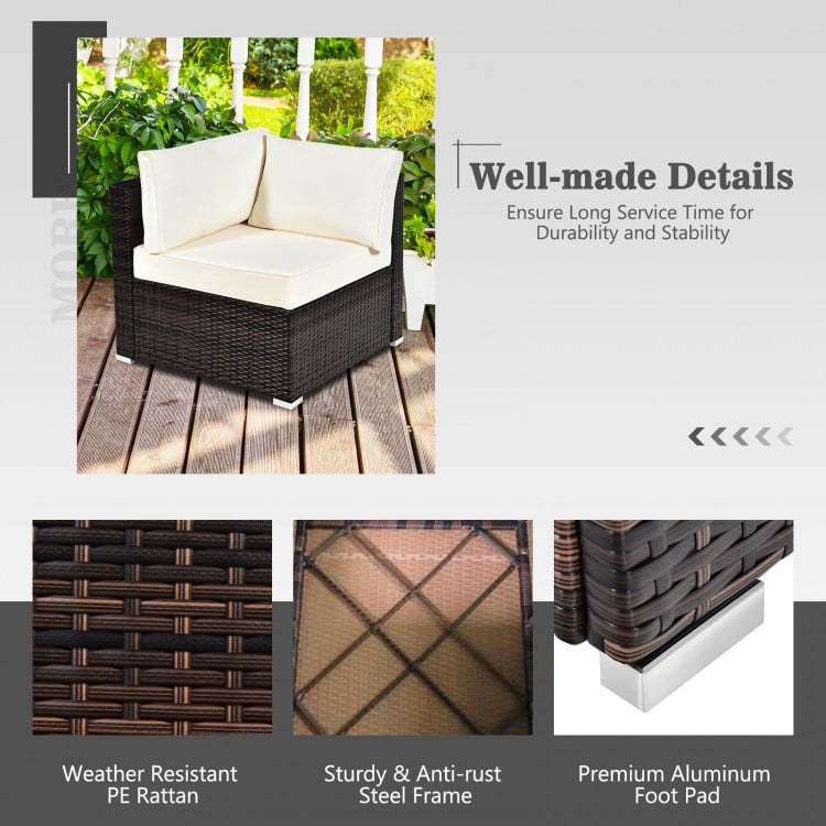 7 Pieces Patio Furniture Set with 28 Inches 50000 BTU Propane Gas Fire Pit Table