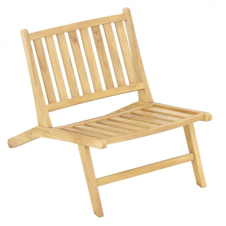 Teak Wood Outdoor Reclining Chair with Comfortable Backrest