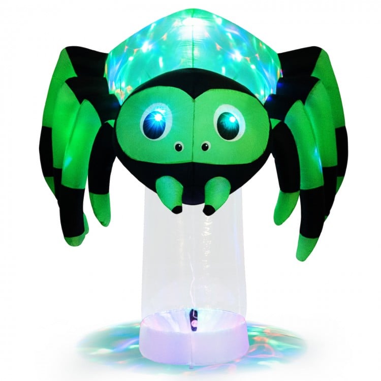 6 Feet Halloween Inflatable Spider with 3 Color Rotating Light