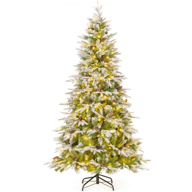 6/7.5/9 FT Pre-Lit Artificial Christmas Tree with 765/1135/1871 Tips and 280/470/690 Warm-White LED Lights-S