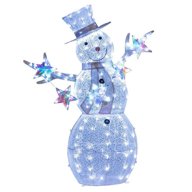 5 ft Pre-Lit Christmas Snowman with Stars