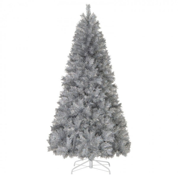 7 FT Artificial Xmas Tree with Branch Tips and Warm White LED Lights