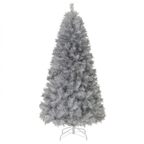 6 FT Artificial Xmas Tree with Branch Tips and Warm White LED Lights