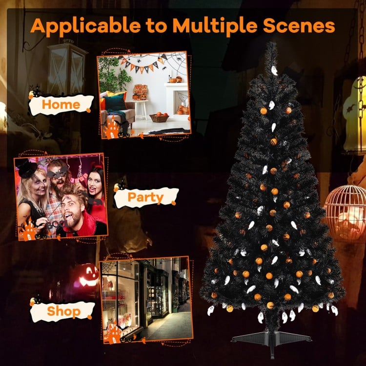 4.5 Feet Artificial Halloween Tree with 6 Lighting Modes and 5 Musics