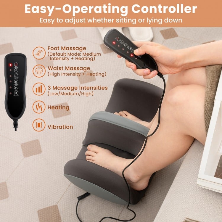 Foot and Calf Massager with Heat Gift for Women Men Mom Dad-Gray