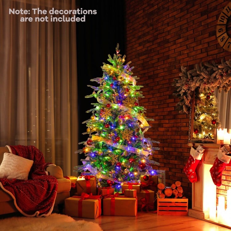 6 Feet Pre-Lit Artificial Christmas Tree with Warm White LED Lights