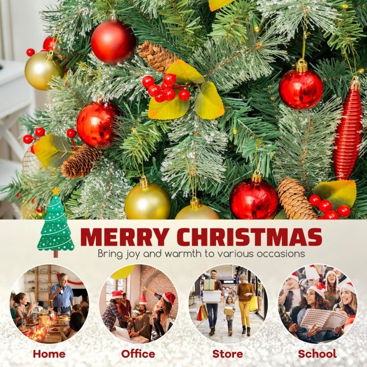 5/7.5/9 FT Pre-Lit Artificial Christmas Tree with 453/1096/1416 PVC and Pine Needles-XL