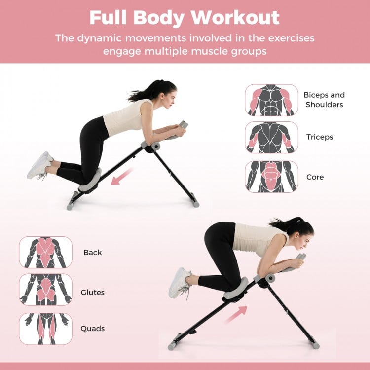 Adjustable Abdominal Trainer Ab Workout Machine Foldable Ab Cruncher-Black