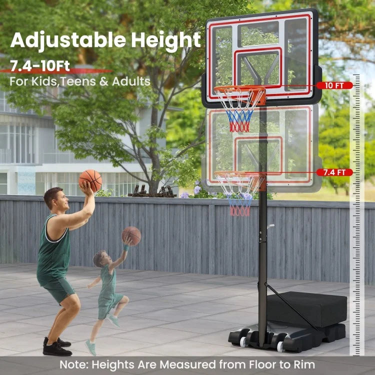 Portable Basketball Hoop Adjustable Goal System (7.4–10 ft)