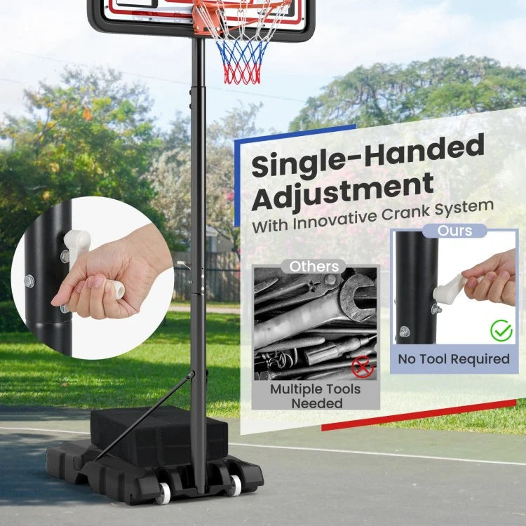 Portable Basketball Hoop Adjustable Goal System (7.4–10 ft)