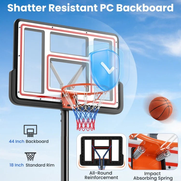 Portable Basketball Hoop Adjustable Goal System (7.4–10 ft)
