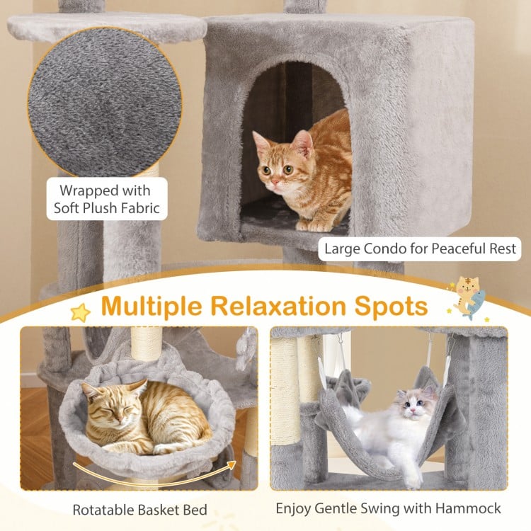 69 Inch Multi-level Cat Tree with Top Perch and Cozy Condo