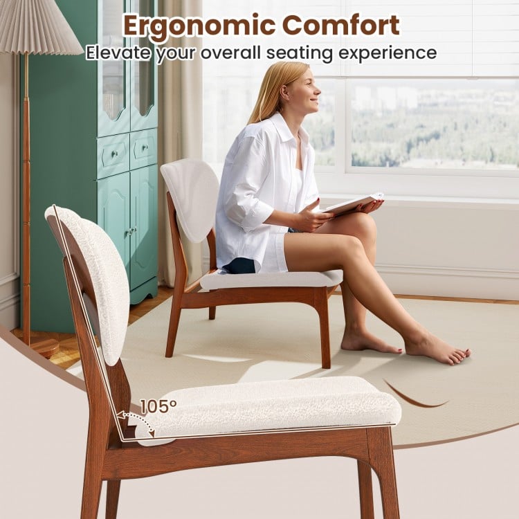 Accent Chairs Set of 2 with Side Table and Solid Wood Frame-Beige