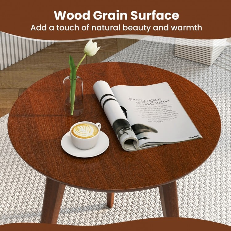 Accent Chairs Set of 2 with Side Table and Solid Wood Frame-Beige