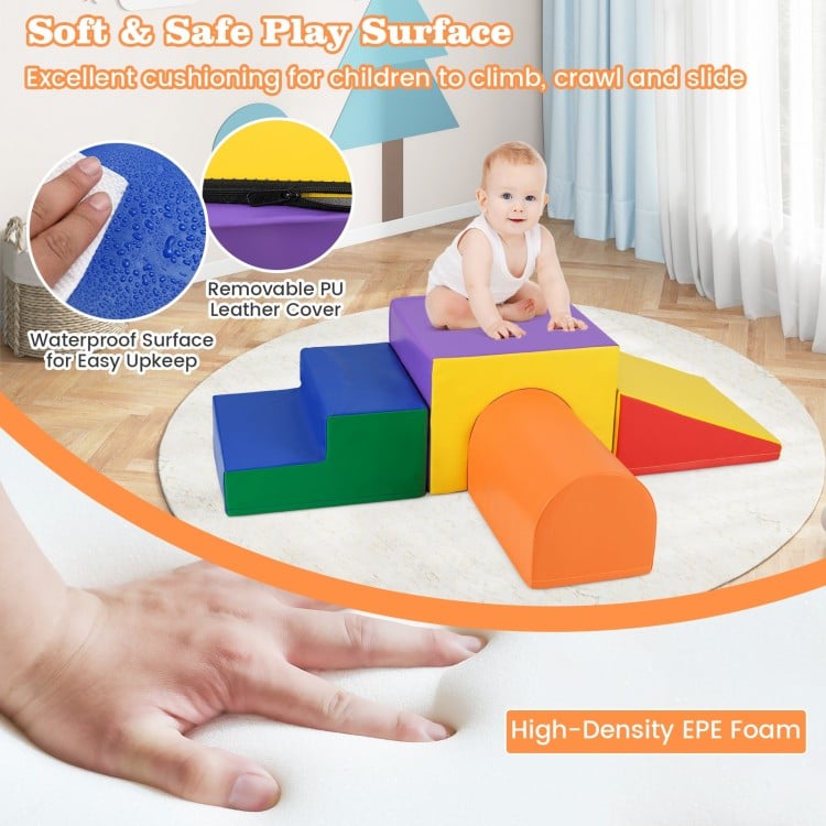 Climb and Crawl Foam Block Play Set for Infant Baby-Orange