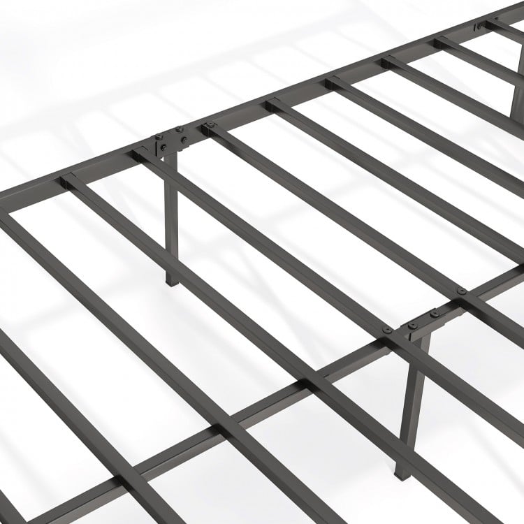 Bed Frame with Headboard and Under Bed Storage Black-Full Size