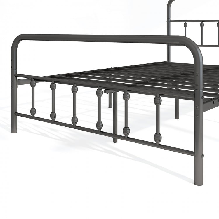 Bed Frame with Headboard and Under Bed Storage Black-Full Size