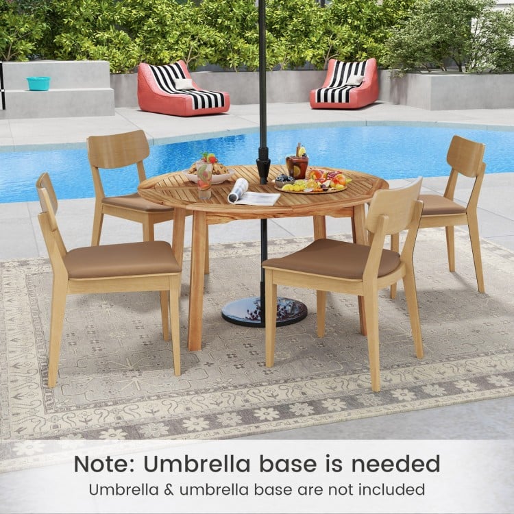 53 Inch Outdoor Acacia Wood Dining Table for 4-6 People