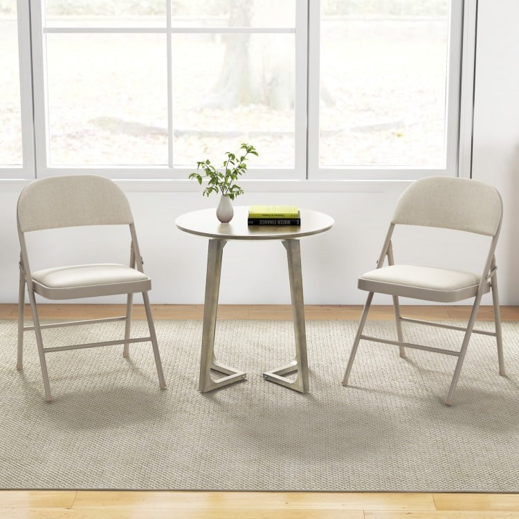 Foldable Chair Set of 6 with Padded Seat Seat and Fabric Covered Backrest-Set of 6