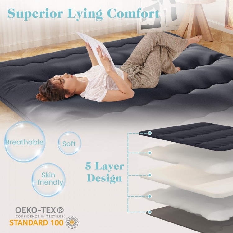 Futon Mattress with Washable Cover and Foldable Mat-King Size