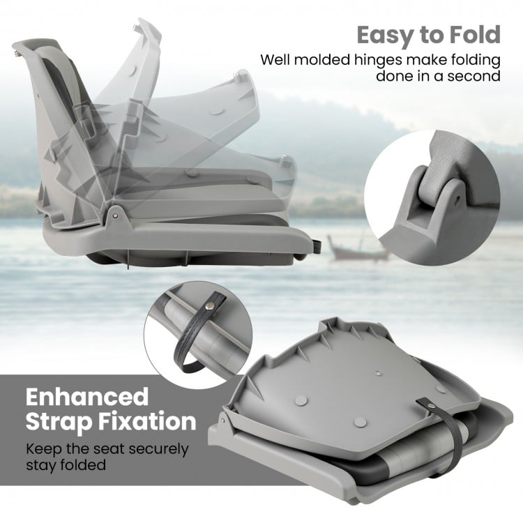 Boat Seat Folding Low Back Boat Chair with Marine-Grade PVC