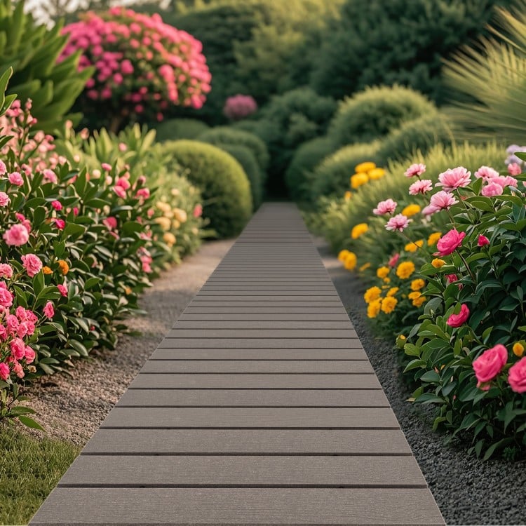 8 Ft Outdoor Garden Pathway Patio Roll Out Straight Walkways with Metal Wire Connection-M