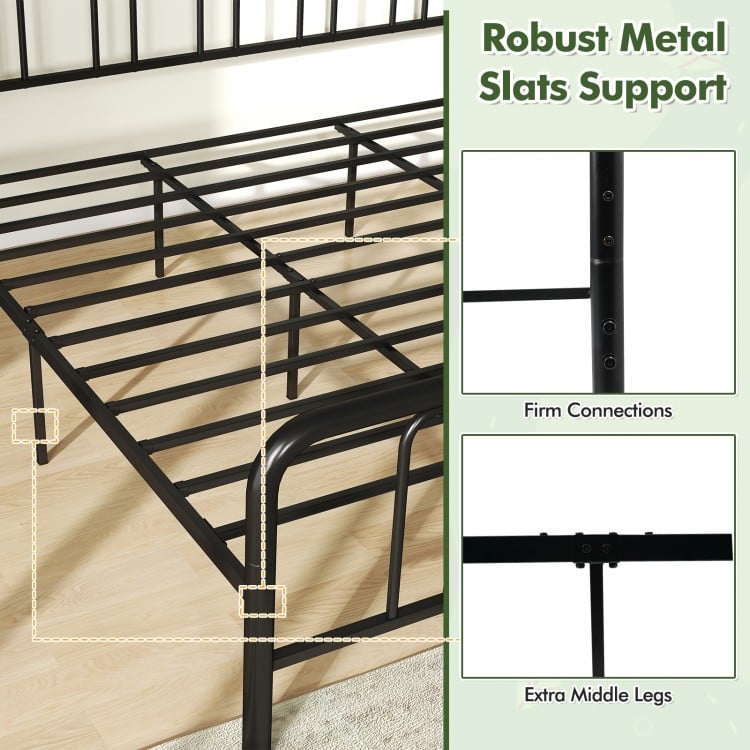 Full/Queen Size Metal Bed Frame with Headboard and Footboard-King Size