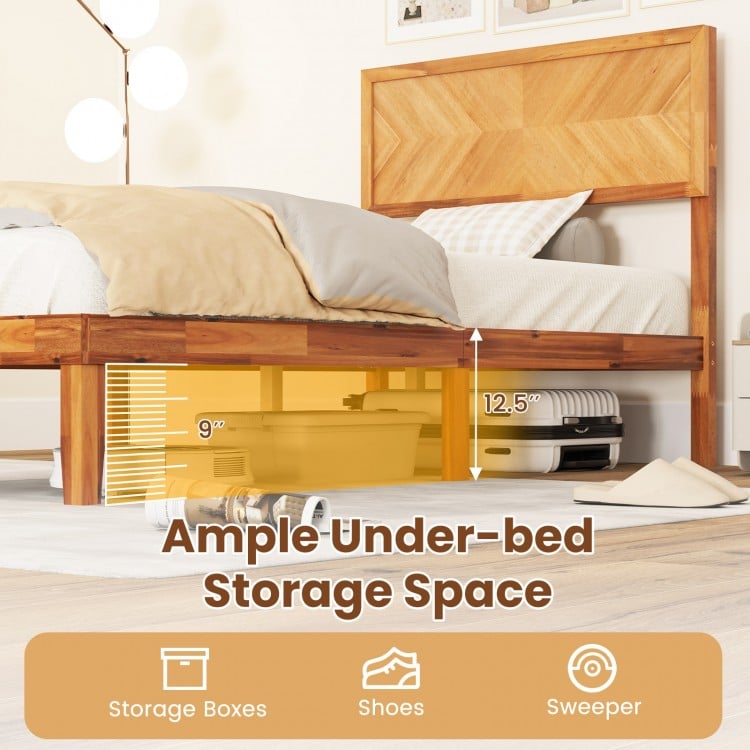 Twin/Full/Queen Size Bed Frame with Headboard and Storage Space-Twin Size
