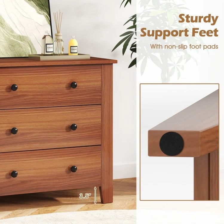 Modern 3-Drawer Dresser Chest with Spacious Storage for Bedroom, Living Room & Entryway