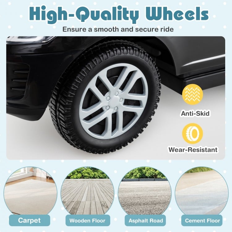 3 in 1 Push Car with Removable Handle and Guardrail for Kids 18-36 Months Old-Black