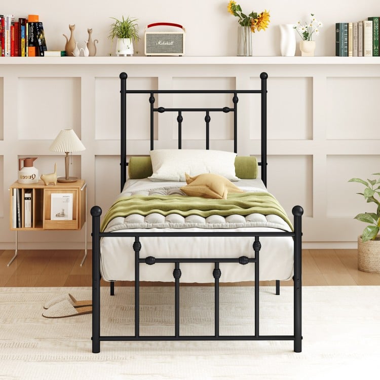 Full/Queen/Twin Size Heavy-duty Metal Bed Frame with Headboard-Twin Size
