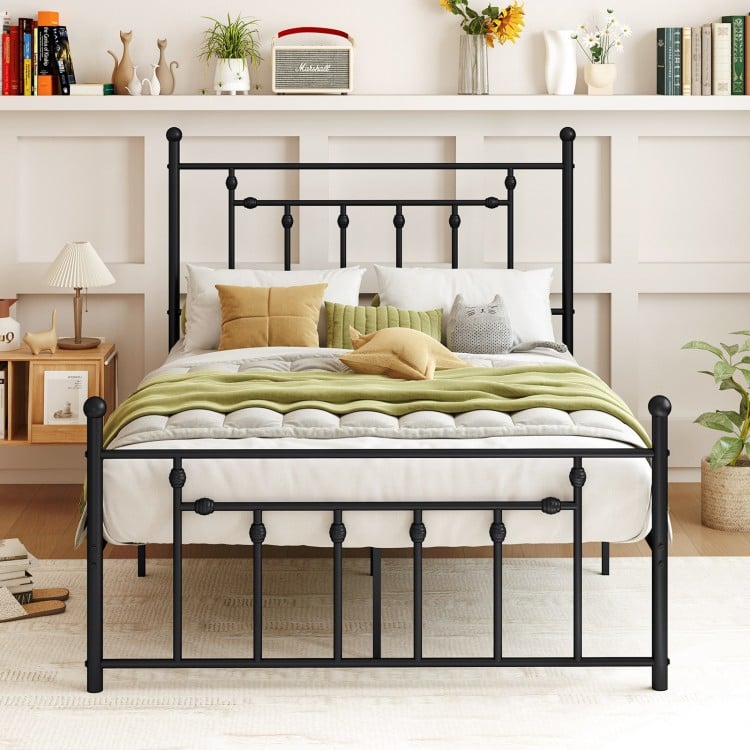 Full/Queen/Twin Size Heavy-duty Metal Bed Frame with Headboard-Queen Size