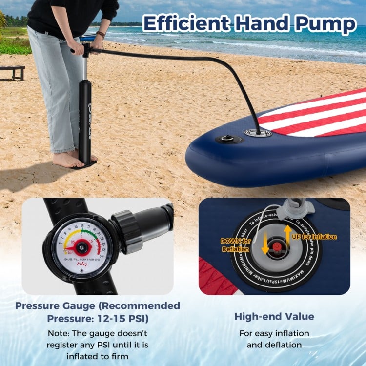 Inflatable Paddle Board with Removable Fin and Backpack-A
