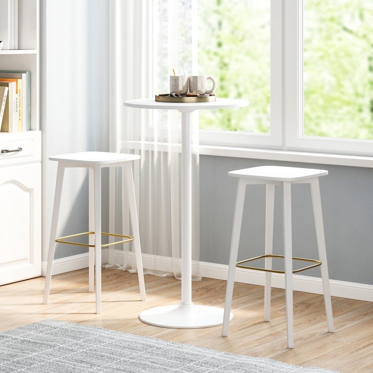 Round Bistro Table 40 Inch Bar Height Tall Coffee Cocktail Table-Set of 2